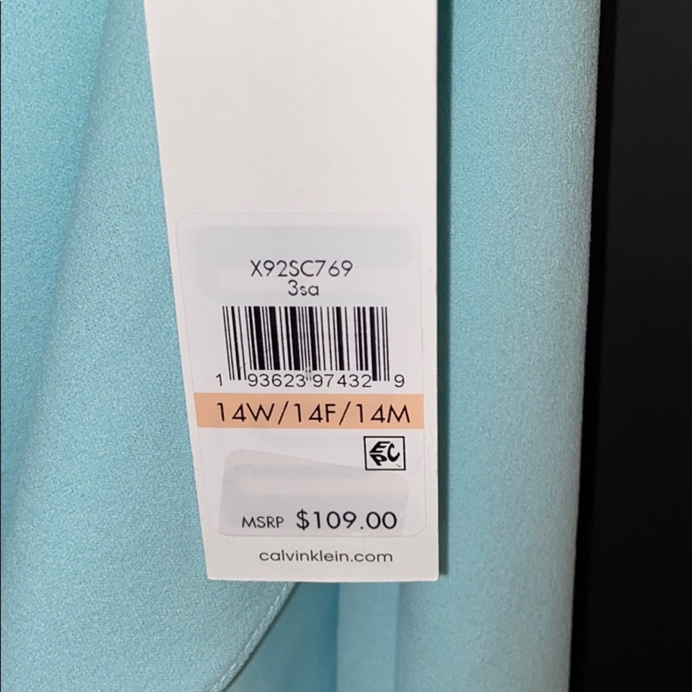 Calvin Klein Mint Green Midi Ruffled Skirt NWT 14W - Picture 4 of 6